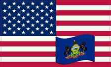 5×3 America and Pennsylvania Flag Magnet Vinyl State Vehicle Bumper Magnets picture