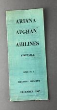 ARIANA AFGHAN AIRLNES TIMETABLE DECEMBER 1957  picture