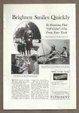 Vintage Print Ad Pepsodent Toothpaste Dentist Flapper Girl Boating Photo 1927 picture