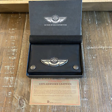 Harley Davidson 100th Anniversary Leather Tri Fold Wallet Checkbook New In Box picture