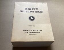 VTG Rare 1972 United States Civil Aircraft Register Book, 1615 Pages, Heavy picture