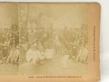 Rare 1899 Philippine American War 3rd Artillery Camp Real Photo Stereoscope picture