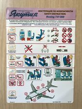 SAFETY CARD - YAKUTIA BOEING 737-800 picture