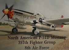 Vintage 1990 North American P-51D Mustang Metal Sign By John Ficklen Embossed picture