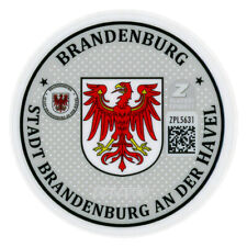 Brandenburg Germany German License Plate Registration Seal & Inspection Sticker picture