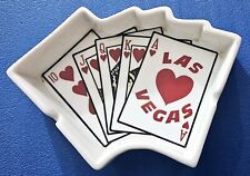Las Vegas - Vintage - Cards / Poker / Casino Games Royal Flush Hearts Ashtray picture