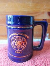 Vintage New York State Fire Chief 81st Conference 1987 Fireman Beer Mug Cup Blue picture