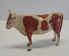 Vintage Antique Figurine Toy Match Stick Leg Composition Papier Mache Cow Bull picture
