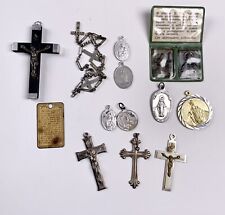 Vintage Lot Catholic Medals Crosses Etc picture