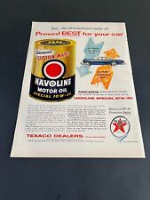 1955 VINTAGE HAVOLINE MOTOR OIL TEXACO DEALERS PROVED BEST FOR YOUR CAR PRINT AD picture