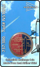 Blue and Red Boeing 737 Aircraft Skin Challenge Coin picture