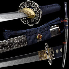 Authentic Japanese 互目 Hamon Katana Clay Tempered T10 Ray Skin Samurai Sword picture