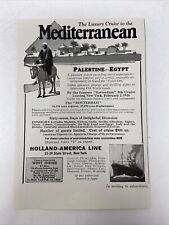 1926 Holland-America Line Steamship Print Ad Mediterranean Palestine Pyramid picture