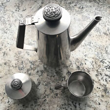 VTG International Decorator Stainless Tea 18 8 Coffee Pot Sugar Vintage - K1 picture