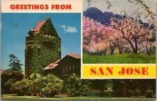 Vintage SAN JOSE, California Postcard San Jose State College / 1960 Cancel picture