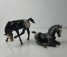 Vintage Breyer Horse Appaloosa Figures Two Black White Spotted Preowned Collect picture