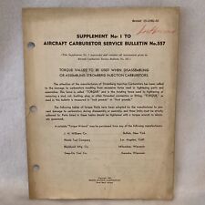 1944 Bendix Aviation Corp Supplement #1 To Aircraft Carb. Service Bulletin #557 picture