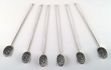 Set of 6 cocktail sticks silver plated. Stamped, Denmark. picture