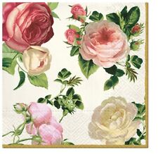 Two Individual Luncheon Decoupage Paper Napkins Vintage Roses Floral Flowers picture