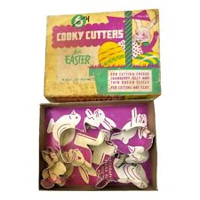 Vintage Easter Cookie Cutters by Cooky Cutters Set Of 4 In Original Box Metal picture