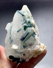 854 Cts Beautiful Indicolite Tourmaline Crystal With Quartz Specimen picture