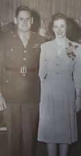 Vtg Photograph 1940s Wedding Couple Bride Original 5 x 8 Black & White Snapshot picture