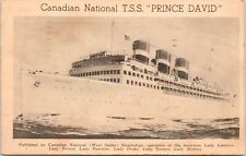 Canadian National TSS PRINCE DAVID Steamship Ship Postcard 827 picture