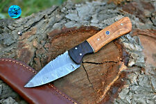 CUSTOM FORGED DAMASCUS STEEL FIXED BLADE SKINNER HUNTING SURVIVAL KNIFE-1984 picture