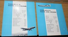 CARAVELLE 1960s 2 ORIGINAL FACTS&FIGURES LEAFLETS FOR CARAVELLE III & VI PLANES. picture