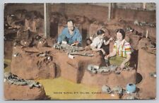 Indian Prehistoric Burial Pit Salina Kansas KS Vintage Linen Postcard picture