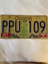 Oregon License Plate 10/92 picture