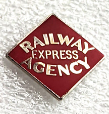 Railway Express Agency Hat Badge/Pin - REA Railroad- Red, 7/8