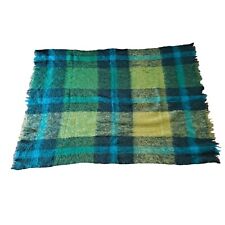Lan Air Cel McCallum Craigie Scotland Blanket Mohair Wool Blend Blue Plaid READ picture