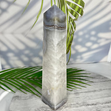 Large Blue Agate Clear Quartz Tower Crystal Generator picture