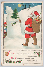 Postcard Santa Claus Snowman Children Raphael Tuck picture