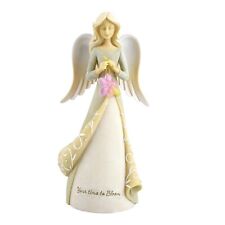 Your Time To Bloom Angel Holding Crystal Flower Figurine By Foundations 6011711 picture