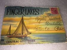 VINTAGE 1946 THE FINGER LAKES, CENTRAL NEW YORK FOLDOUT POSTCARD picture