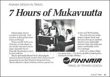 1984 FINNAIR airlines EXECUTIVE CLASS ad advert airways Mukavuutta FINLAND picture