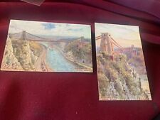 Clifton Suspension Bridge Rare Tuck Postcards Oilfacsim/Oilette Charles Flowers picture