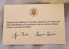 GW BUSH WHITE HOUSE CARD THANK YOU 4 PRAYERS GOLD EAGLE SEAL REPUBLICAN SIGNED picture