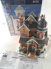 Lemax Carole Towne Christmas Village Homecoming Lighted Bows Snow Trees 2011 picture