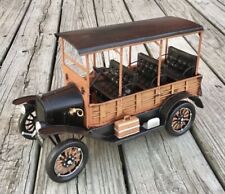 1923 Ford Model-T Depot Wagon Tin Art Metal Model Car, 8” x 14” picture