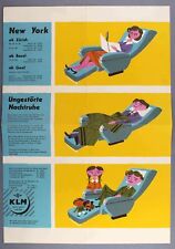KLM ROYAL DUTCH AIRLINES VINTAGE NEW YORK BROCHURE DOUGLAS DC-7C AIRLINE SEATS picture
