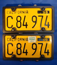 1956 California Matching Commercial License Plates “C 84 974