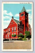 Wooster OH-Ohio, Panoramic View City Hall, Antique Vintage Souvenir Postcard picture