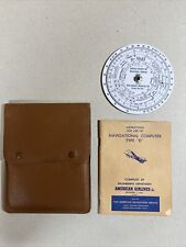 American Airlines Navigational Computer w/ Case & Manual -  D-8843 - GOOD - 1946 picture