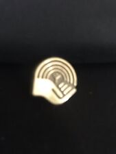 Retro United Way Campaign-Contributor Hand Round Gold Tone Lapel Pins picture