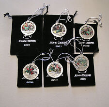 New 2000-2001-2002-2003-2004-2005 John Deere Pewter Ornament - Set 6 Different  picture