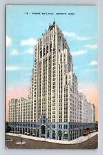 Detroit MI-Michigan, Panoramic View the Fisher Building, Vintage Postcard picture