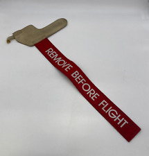 Vintage Aircraft Flag: REMOVE BEFORE FLIGHT- Red and Tan Leather picture
